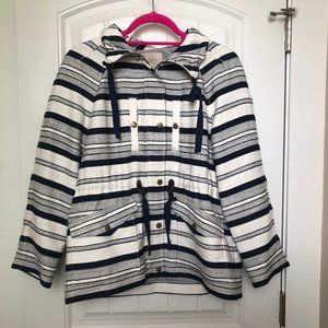 Ann Taylor Loft Striped Navy Spring Jacket